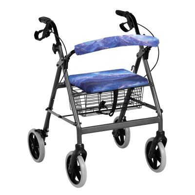 LVEWYB Snowy Mountain Rollator Walker Seat Cover for Ladies Soft Stretchy Protection Walkers Covers Soft Rollators Accessories Fashion Pattern for Seniors Travel