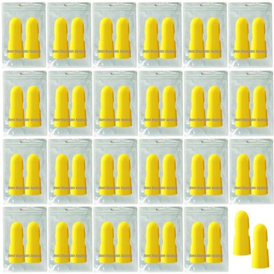 50Pairs Luxury Individually Wrapped Noise Cancelling Hotel Disposable Earplugs; Comfortable Noise Reduction Travel Sleep Ear Plugs for Sleeping, Swimming,Work,Construction, Concerts, Loud Activities