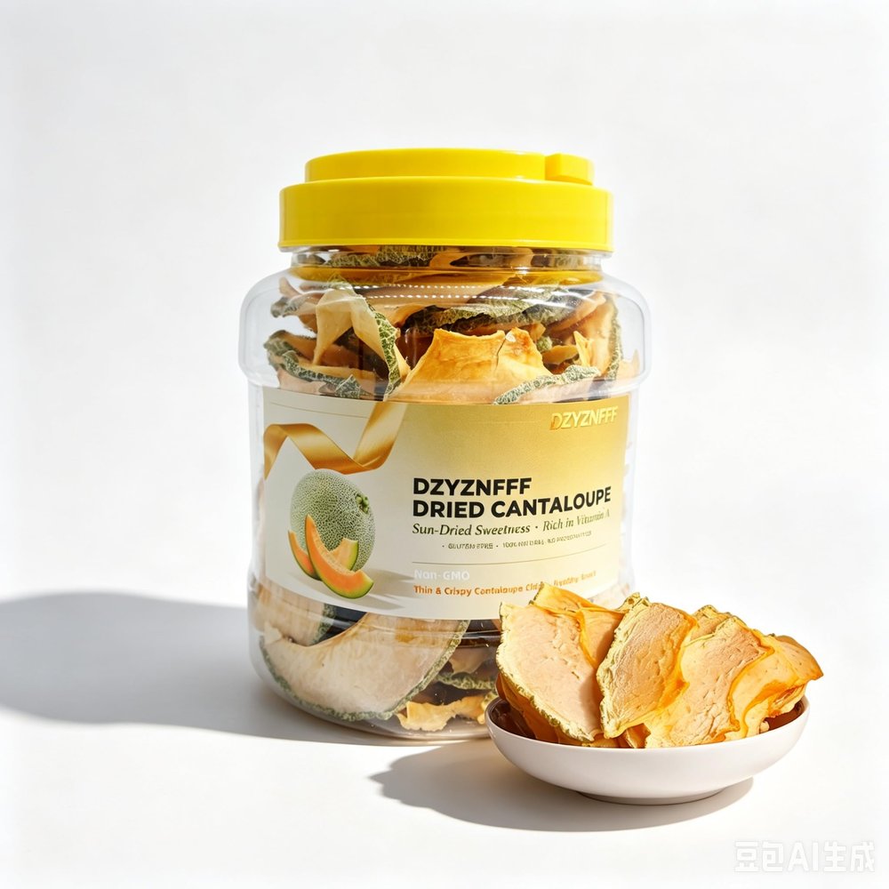 Premium Dehydrated Cantaloupe Slices | Hami Melon,Soft, Chewy Texture in Protective Jar | 100% Pure Fruit with No Added Sugar or Preservatives | Ideal Travel & Family Snack | 250g/8.8oz