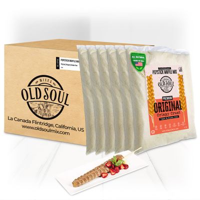 OldSoul Professional Popstick Waffle Mix | Crispy | Stick Waffles Dough Mix | GLUTEN FREE & VEGAN | Original Flavor | 30 lbs | 672 Waffles (30 Lbs, Gluten Free & Vegan)