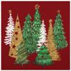 100Pcs Red Pines Trees Paper Napkins Christmas Disposable Party Napkin 6.5" Seasonal Winter Xmas Luncheon Hand Towel for Holiday New Year Party Table Decor view 1