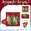 100Pcs Red Pines Trees Paper Napkins Christmas Disposable Party Napkin 6.5" Seasonal Winter Xmas Luncheon Hand Towel for Holiday New Year Party Table Decor view 3