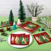 100Pcs Red Pines Trees Paper Napkins Christmas Disposable Party Napkin 6.5" Seasonal Winter Xmas Luncheon Hand Towel for Holiday New Year Party Table Decor view 4