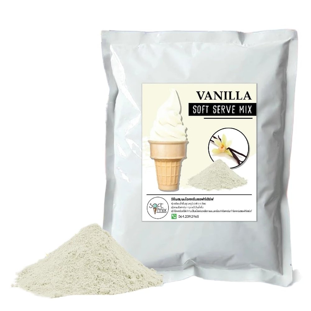 Soft Serve Ice Cream Mix Powder of Creamy Ice Cream, Easy to Prepare, Just Add Water Makes 3.5 Kg - 1kg (vanilla)