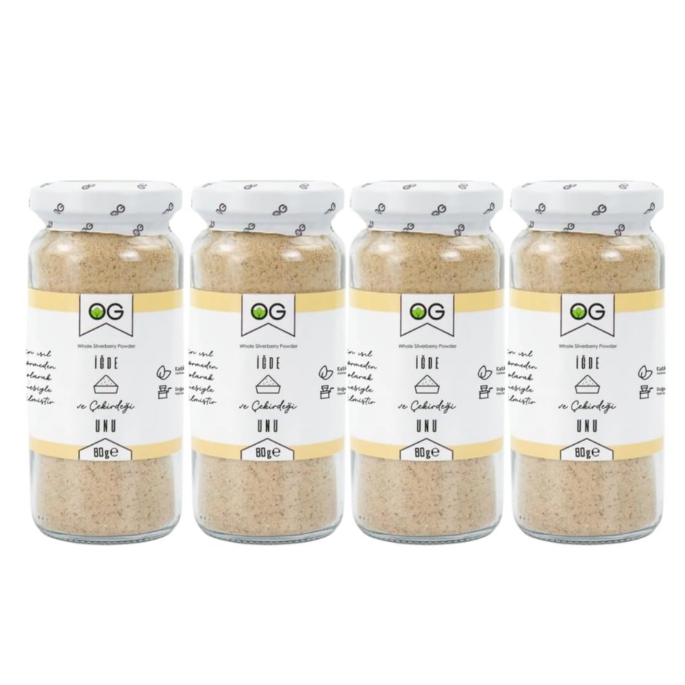 Natural Oleaster and Oleaster Seed Powder - Organic - 80 Gr, PACK OF 4