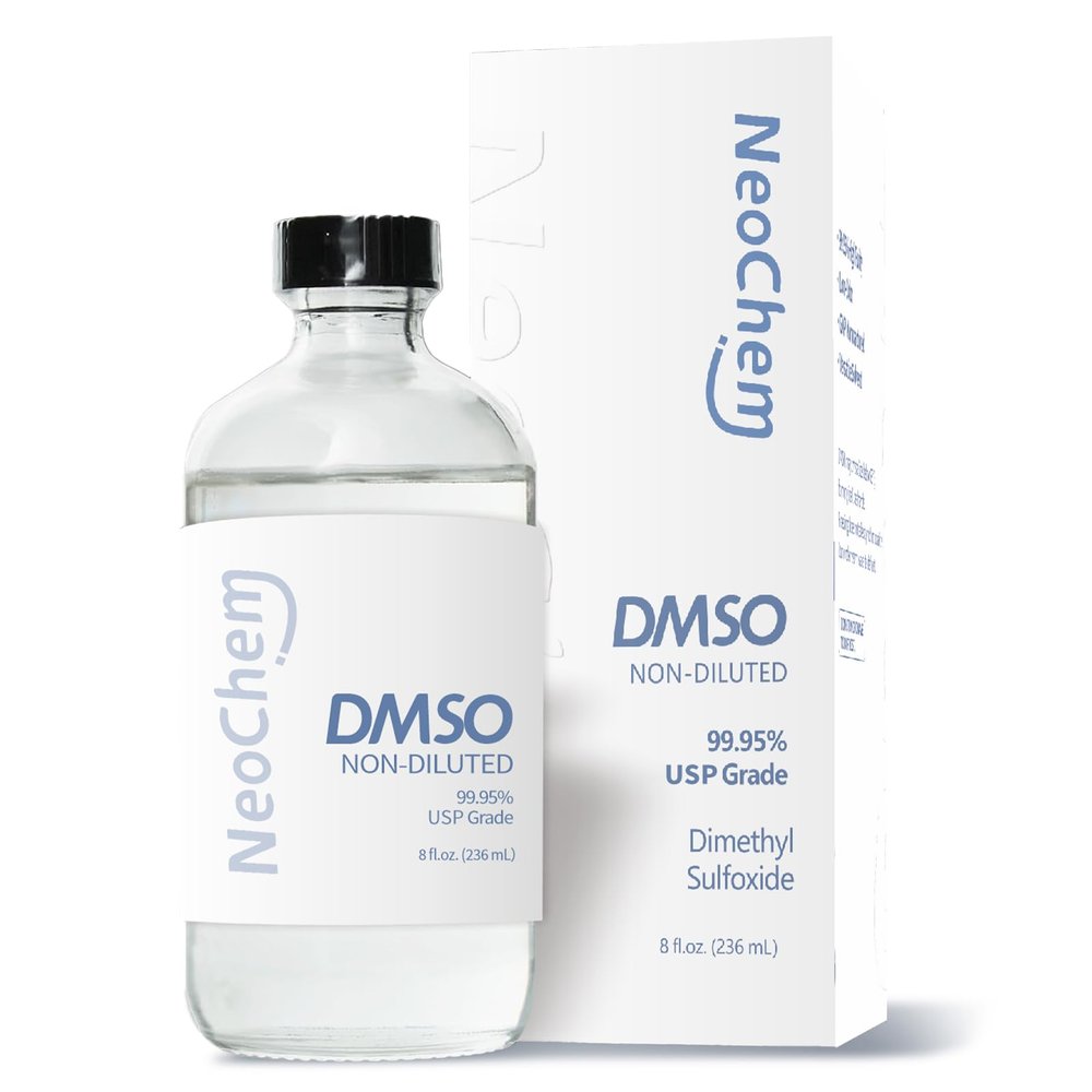 NeoChem Dimethyl Sulfoxide (DMSO) 99.95% Pure Liquid |8 oz. DMSO Non-diluted | Undiluted & Odorless, Contained in Premium Glass Bottle