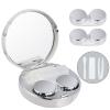 CQSYWQING 1 PACK Contact Lens Case Kit, Attached 2Pcs contact lens cases can be replaced, Daily Outdoor Use (Silver) view 1