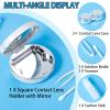 CQSYWQING 1 PACK Contact Lens Case Kit, Attached 2Pcs contact lens cases can be replaced, Daily Outdoor Use (Silver) view 2