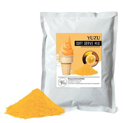 Soft Serve Ice Cream Mix Powder 1 kg (2.2 lb), Add 2.5 L Water, Yields 3.5 kg (7.7 lb), 58-60 Cones, For Soft Serve Machines (yuzu)