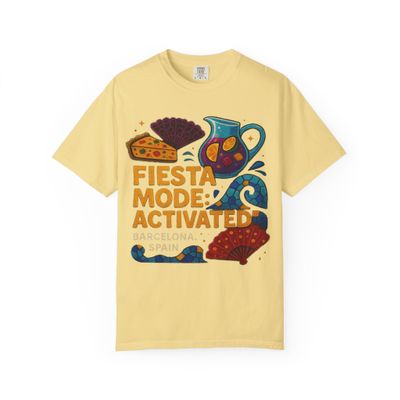Fiesta Mode Activated: Vibrant Barcelona Celebration Illustration Comfort Colors Girls Trip Butter