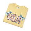 USA Floral Patriotic Comfort Colors Butter view 4