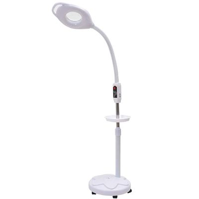 Magnifier 16x Magnifier Floor Stand Lamp Glass USB Charging Port Storage Tray 360 Rotation Adjustable Light Adjustable Rolling Salon SPA Beauty Makeup Skincare Nail Tattoo Light