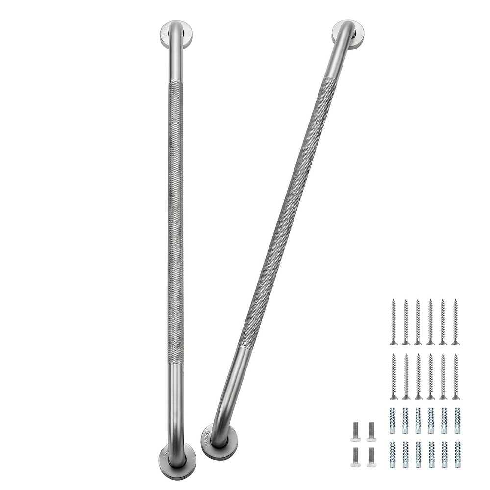Grab Bars for Shower 2 Pack 32-Inch, Stainless Steel Anti-Slip Safety Shower Handle for Elderly Bathroom Wall Support Handicap Handicap Grab Bars for Seniors, Brushed Nickel
