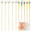 10 Pcs Bamboo Ear Cleaner Set - 5 Cute Doll Spoons & 5 Goose Feather Picks, Gentle Ear Wax Remover Tools for Adults/Kids, Chinese Style Home/Travel Kit view 1