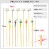 10 Pcs Bamboo Ear Cleaner Set - 5 Cute Doll Spoons & 5 Goose Feather Picks, Gentle Ear Wax Remover Tools for Adults/Kids, Chinese Style Home/Travel Kit view 2