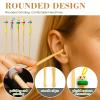 10 Pcs Bamboo Ear Cleaner Set - 5 Cute Doll Spoons & 5 Goose Feather Picks, Gentle Ear Wax Remover Tools for Adults/Kids, Chinese Style Home/Travel Kit view 4