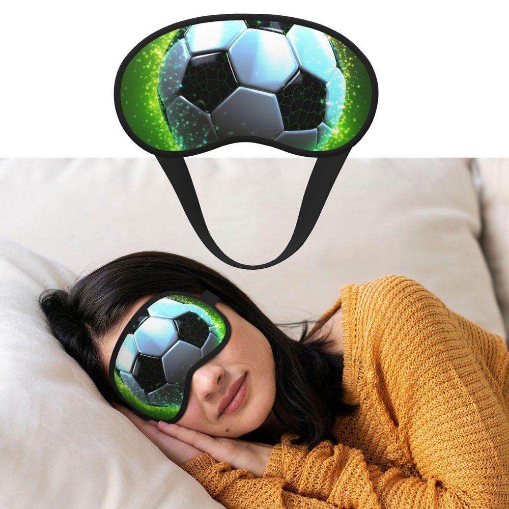 Eye Mask for Sleeping Breathable Light Blocking Sleep Mask Cool Soccer Ball Night Blindfold Soft Comfortable Night Eye Sleep Shade Cover for Men Women Eye Cover for Home Nap