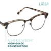 2SeeLife Premium Half Rim Reading Glasses Women & Men - Fits all Face Shapes, Metal & Sturdy Readers, Spring Hinges, Beige Tortoise, +1.25 view 2