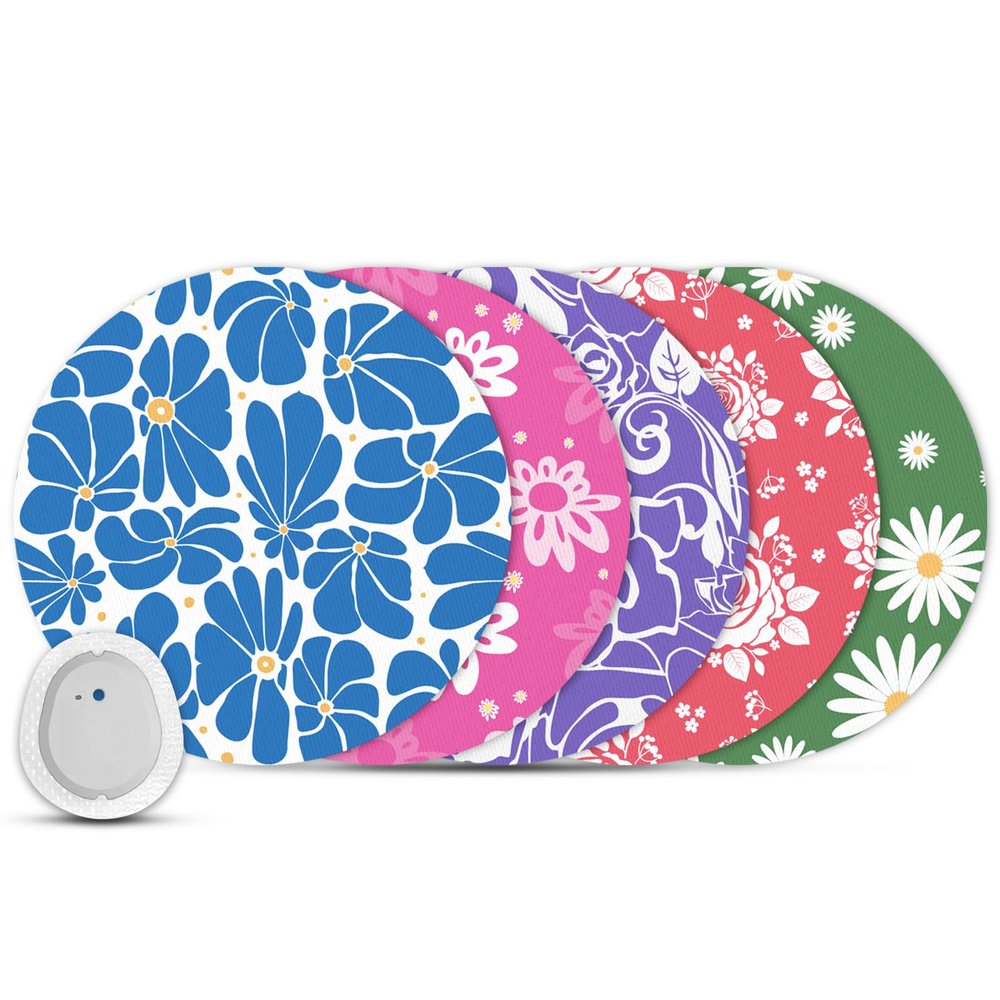 10 Pack G7 Adhesive Patches Waterproof & Sweatproof Covers for G7 & Stelo,Non-Glue Central Hypoallergenic & Latex-Free Flexible & Breathable Stelo Overpatch for 15 Days,Vibrant Flowers