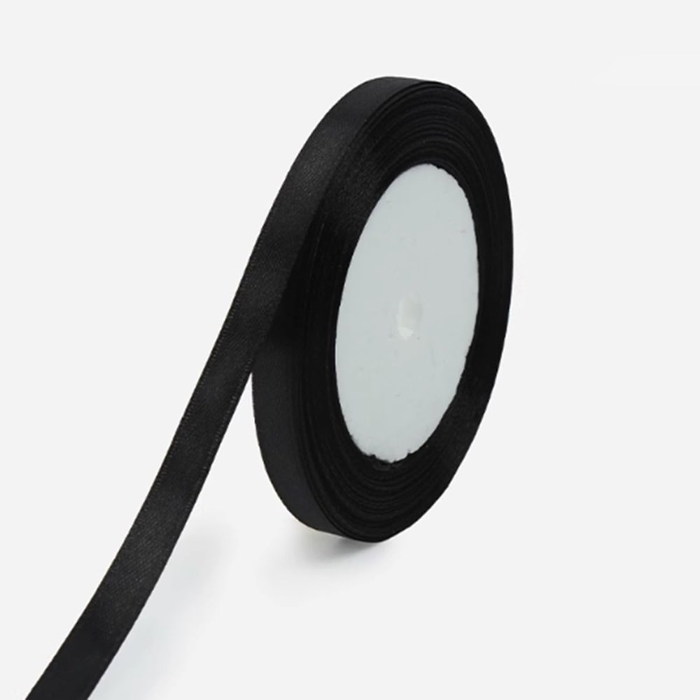 1cm -7.5cm Black Polyester Ribbon for Bow Craft Party DIY Decoration Gift Packaging Accessories 1pcs(2.5cm x 22m)