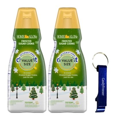 Frosted Sugar Cookie Liquid Coffee Creamer, 32 fl oz Bottles Pack of 2, Sweet Creamy Flavored Creamer with Candy Freezer Bottle Opener Keychain