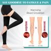 Totexil 2 Pairs Compression Stockings for Women & Men, 20-30mmHg Thigh High Compression Socks, Footless Medical Socks with Silicone Dot Band--Best Support for Nursing Sports Varicose Veins(Black,3XL) view 3