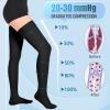 Athbavib 20-30mmHg Compression Stockings for Women and Men, Thigh High Closed Toe Medical Graduated Compression Socks, Best Support for Treatment Varicose Veins Swelling (Black,Large) view 3