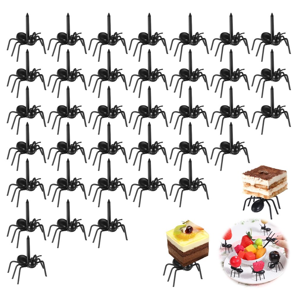 36PCS Ant Toothpicks Fruit Fork, Reusable Ant Food Pick Animal Appetizer Forks, Toothpicks for Appetizers, Snack, Fruits, Mini Skewers for Christmas Family PartyFestivals, Wedding