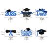 12 Pieces Graduation Cupcake Toppers 2025, Glitter Design Congrats Award Cake Topper Supplies for Graduation Decorations- Blue view 3