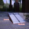 Foldable Aluminum Threshold Ramp, Portable Wheelchair Ramp with Non-Slip Surface and Handle, 661Ib Weight Capacity Solid Ramp Pad(60cm/24in) view 2