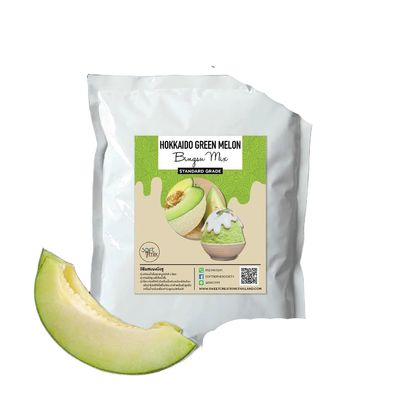 Bingsu Powder 1 kg Korean Shaved Ice Mix Base, Add 3 L Water, Machine-Ready for Block-Mold & Pour-Type Shaved Ice Machines, Made with New Zealand Milk Powder (Hokkaido Green Melon)