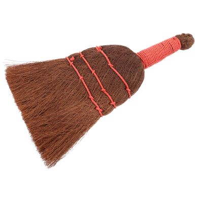 DINHEAROM Handmade Palm Brush Small Desktop Broom Lightweight Ergonomic Handle for Office Home Kitchen Cleaning