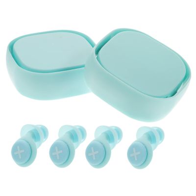 Anneome 2 Sets Soft Silicone Noise Reducing for Sleeping and Studying Comfortable Lightweight with Ergonomic Design for Snoring Blocking and Hearing Protection Portable Blue