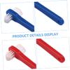 COLLBATH 2pcs Small Double Sided Denture Toothbrush Ergonomic Non Slip Handle Compact Small Brush Heads for Comfortable Cleaning of False Teeth and Retainers Blue and Red view 3