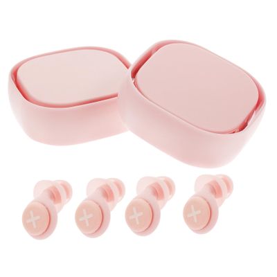 UTHCLO 2 Sets Soft Silicone Noise Cancelling for Sleeping and Studying Reusable Comfortable Ear Protection for Snoring Flying Concerts and Noise Reduction Ergonomic Design Pink