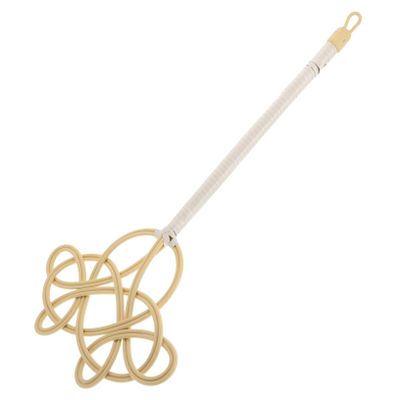 Anneome Ergonomic Long Handle Quilt Duster Plastic Rug Beater with Imitation Rattan Design for Swift Dust Removal in Home Cleaning and Easy to Use Dust Shaker for Mattresses and Carpets