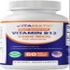 Vitamatic Vitamin B12 5000 mcg 60 Fast Dissolve Tablets Berry Flavor Supports Energy Production & Nervous System Health Non-GMO, Gluten-Free view 1
