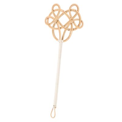 Yardenfun Long Handle Tool for Quilts and Carpets Rattan Beater with Wide Paddle for Dust Removal Blankets and Rugs Vintage Style Cleaning Supply