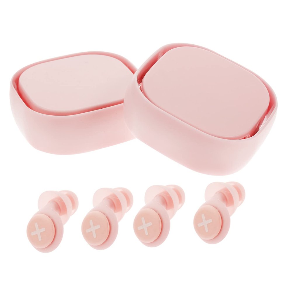 BAZEITFLOW 2 Sets Silicone Noise Reduction for Sleeping and Studying Lightweight Comfortable Indoor for Travel Snoring and Noise Cancelling Reusable Soft Ear Protection