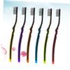 TOGEVAL 6pcs Charcoal Toothbrush Soft Bristle Toothbrushes with Non Slip Comfortable Grip for Home Travel Oral Care Random Color view 2