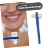 PENIKOKO 2pcs Small Double Sided Denture Toothbrush for Retainers and Braces Oral Cleaner with Soft Bristles Ergonomic Grip for Deep Cleaning and Gums Protection Blue and Red view 3