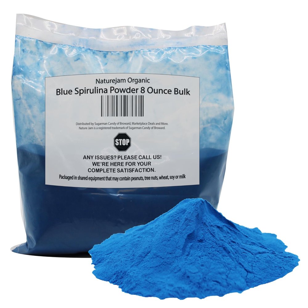 Naturejam Organic Blue Spirulina Powder 8 Ounce Bulk-Premium Culinary Grade for Smoothies