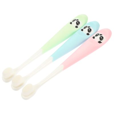 DINHEAROM 3Pcs Manual Toothbrush with Ultra Fine Bristles for Cleaning Safe Cartoon Design Suitable for Daily Use and Childrens Oral Care Random Color