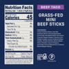 Archer Jerky Mini Beef Sticks - Grass Fed Sticks Individually Wrapped, Mini Protein Jerky Snack Packs Bulk, Gluten Free, Paleo, Keto - .5 oz Beef Taco Flavor (Pack of 60) view 2
