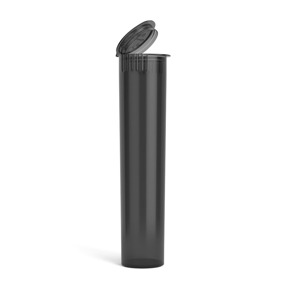 1000 Count - Squeezetops 98mm Plastic Squeeze Pre-Roll Tubes Child Resistant - Made in USA - Water Resistant - Smell/Odor Resistant - Air Resistant - BPA Free (Transparent Black)