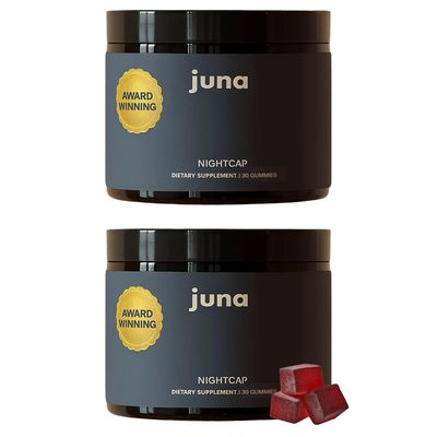 Juna Nightcap Sleep Gummies (2-Pack) Sugar-Free, All-Natural Sleep Aid with Low-Dose Melatonin, Tart Cherry, GABA, Magnesium, Chamomile &