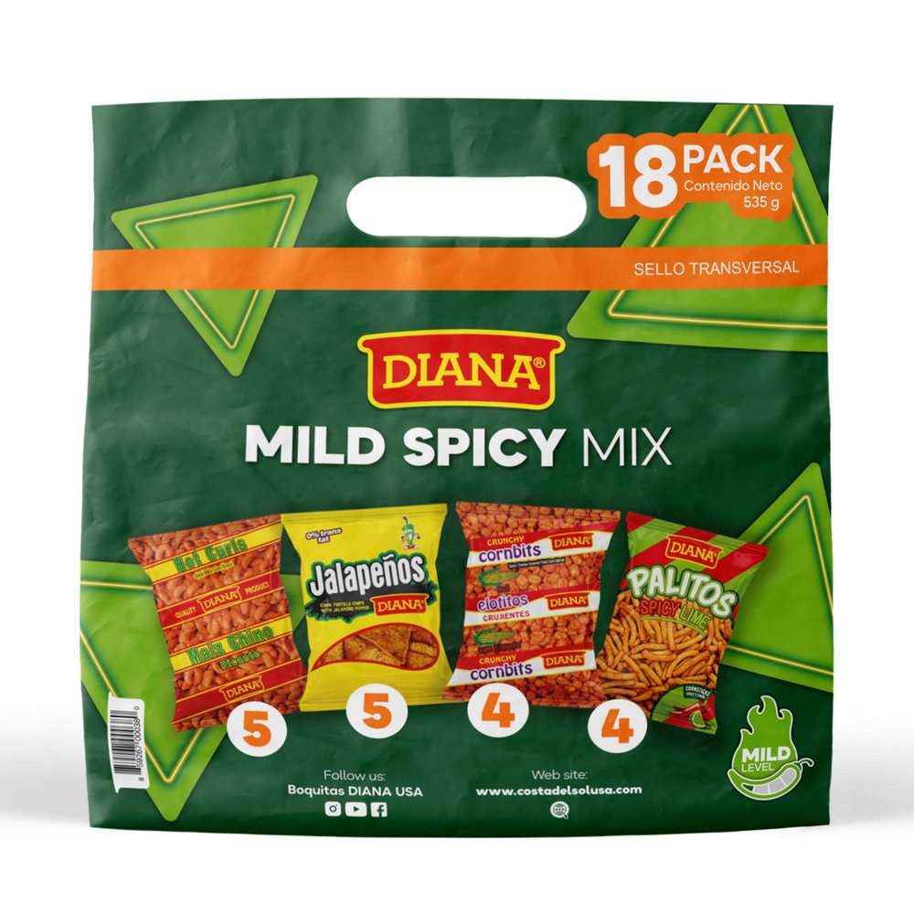 Diana Mild Spicy Snack Variety Pack, 18 Bags, 18 Oz