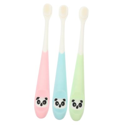 GANAZONO 3Pcs Toothbrushes with Soft Bristles Cartoon Silicone Handle Toothbrush Ergonomic Grip for Hands Safe Manual Brushes for Cleaning Random Color