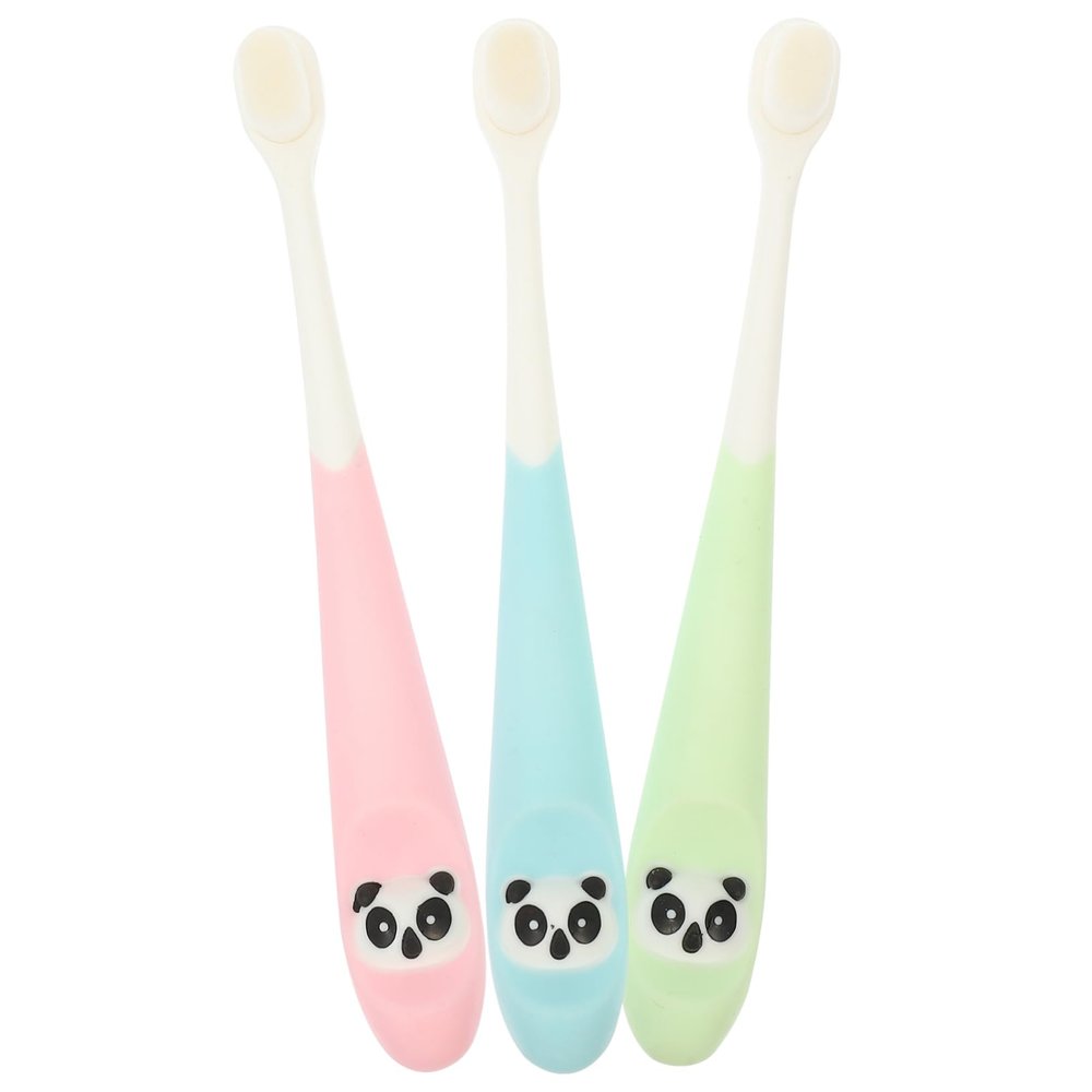 Beaupretty 3Pcs Toothbrush Ergonomic Handle Soft Bristles Comfortable Grip Cartoon Design for Daily Teeth Cleaning Random Color
