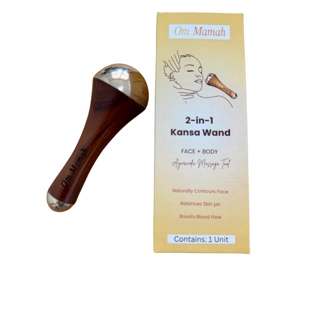Ayurvedic Kansa 2-in-1 Massage Wand, Facial Massage Tool, Body Revitalizer, Balances Skin pH, Boosts Blood Circulation,